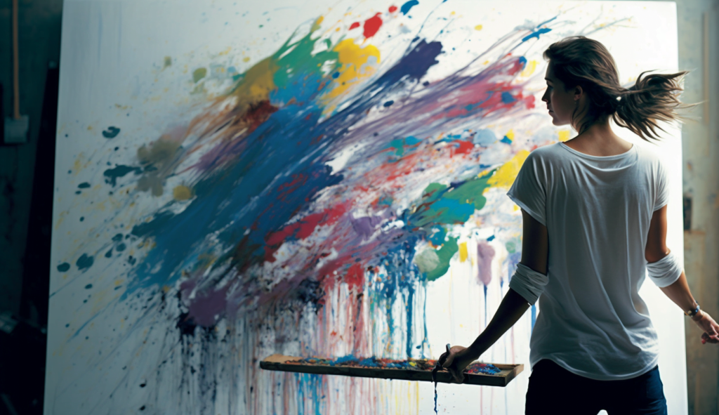 Imagen conceptual de arteterapia y expresión emocional a través de la pintura